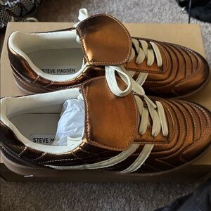 Steve Madden Copper Sneakers with Cream Details